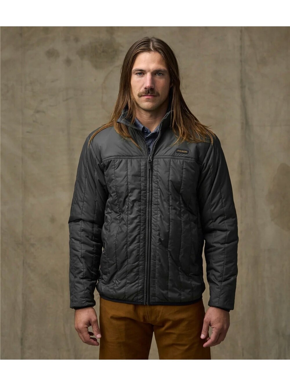 Filson Ultralight Jacket Mens Small Black Insulated Full Zip Quilted Outdoor